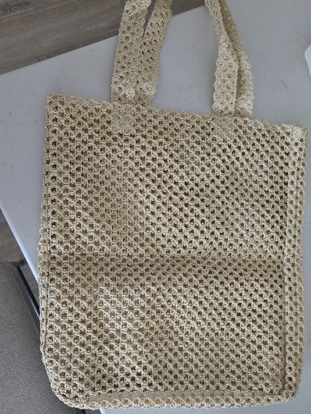 New Never Used Woven Crochet Raffia Tote Bag John Paul Gaultier Natural Staw Bag - Picture 3 of 12